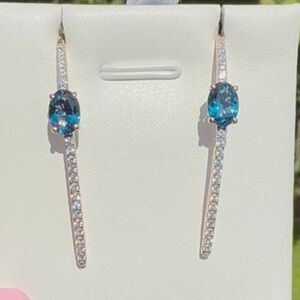 925 London Blue Topaz Earrings